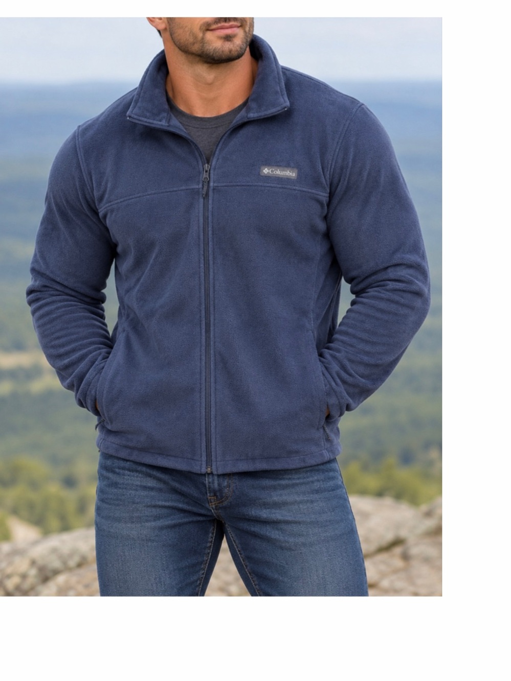 New Columbia Fleece Jacket Soft Full Zip Fall Spring chest 68” - 71” length 31”